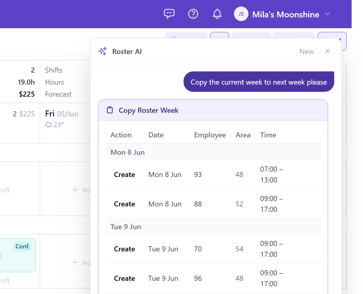 Build or adjust the entire schedule in plain language